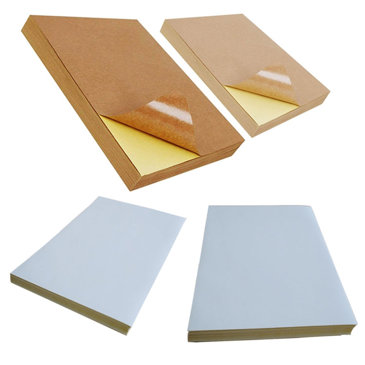 GYNP8081 100 PCS Laser Inkjet Mark Sticker A4 Kraft Paper Self-Adhesive Printing Paper