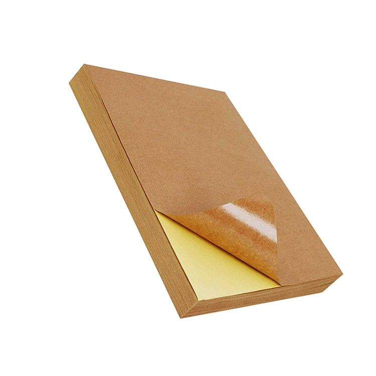 GYNP8081 100 PCS Laser Inkjet Mark Sticker A4 Kraft Paper Self-Adhesive Printing Paper
