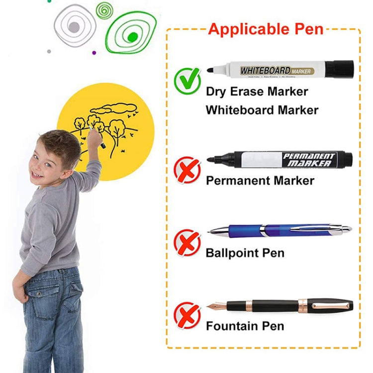 Erasable PVC Round Self-Adhesive Message Board Children Drawing Teaching Blackboard Sticker Color Random Delivery