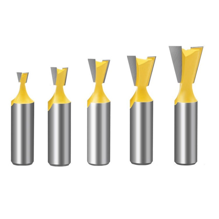 1/2 Handle Dovetail Cutter Wood Engraving Small Milling Cutter, Specification:, 5 PCS/Set, 1/2x5/8mm, 1/2x3/4mm, 1/2x1/4mm, 1/2x3/8mm, 1/2x1/2mm