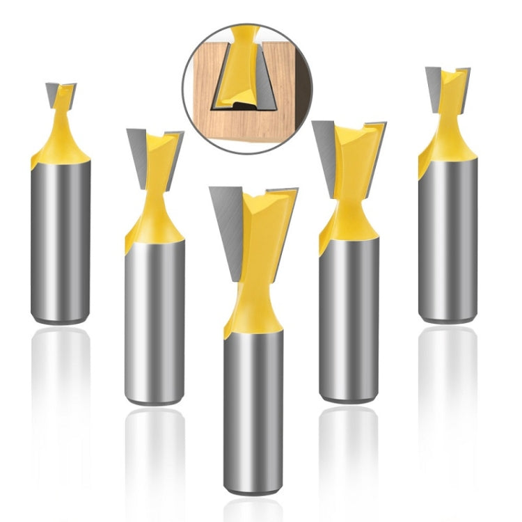1/2 Handle Dovetail Cutter Wood Engraving Small Milling Cutter, Specification:, 5 PCS/Set, 1/2x5/8mm, 1/2x3/4mm, 1/2x1/4mm, 1/2x3/8mm, 1/2x1/2mm