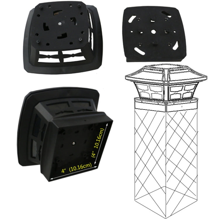 4 inch Outdoor Solar Column Lamp White + Warm White Light Garden Lamp