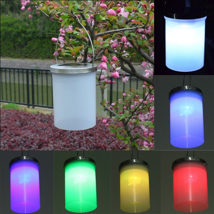Outdoor Waterproof Solar Light Bucket Shape LED Courtyard Garden Hanging Lamp Night Light