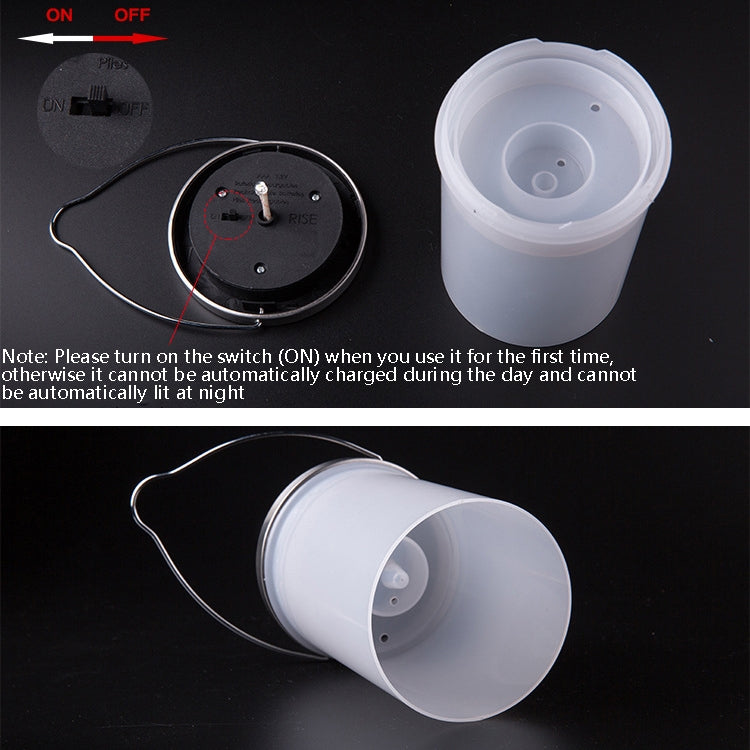 Outdoor Waterproof Solar Light Bucket Shape LED Courtyard Garden Hanging Lamp Night Light