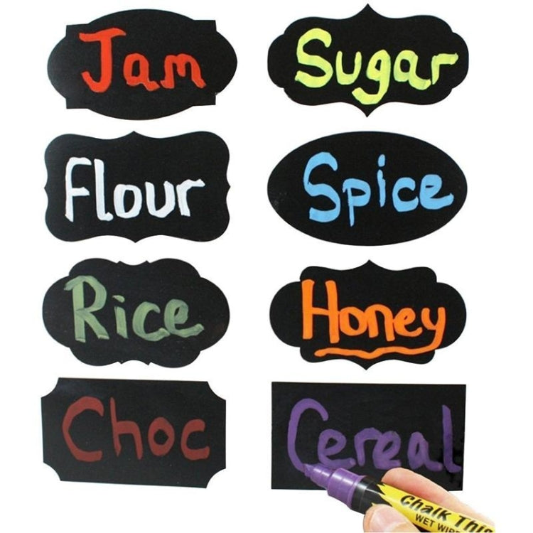 50 Sets Erasable Waterproof Removable Bottle Can PVC Blackboard Sticker