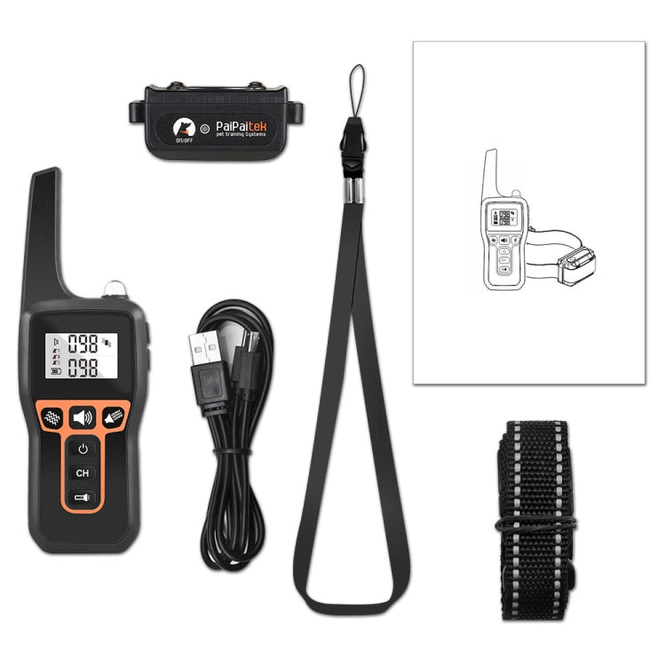 PaiPaitek PD529V-1 Training Dog Anti-Barking Device Vibration Collar 1000M Remote Control Distance Pet Training Supplies