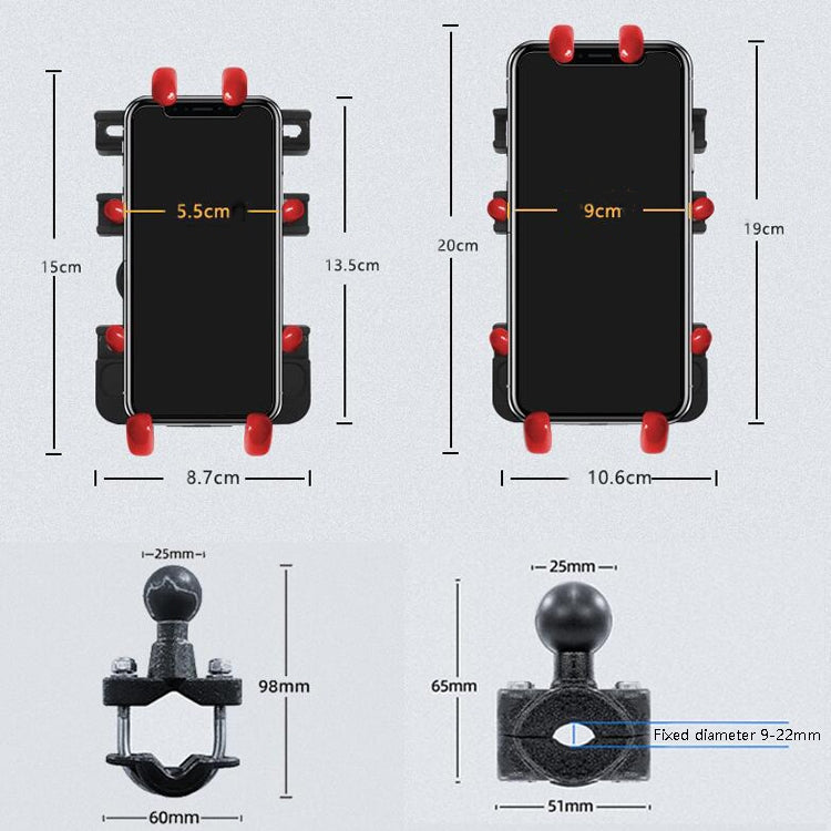 Motorcycle Metal Navigation Mobile Phone Bracket,Style: