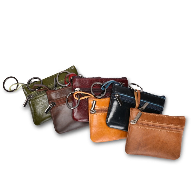 AP122 Leather Mini Multifunctional Coin Purse Small Card Holder Retro Zipper Short Clutch