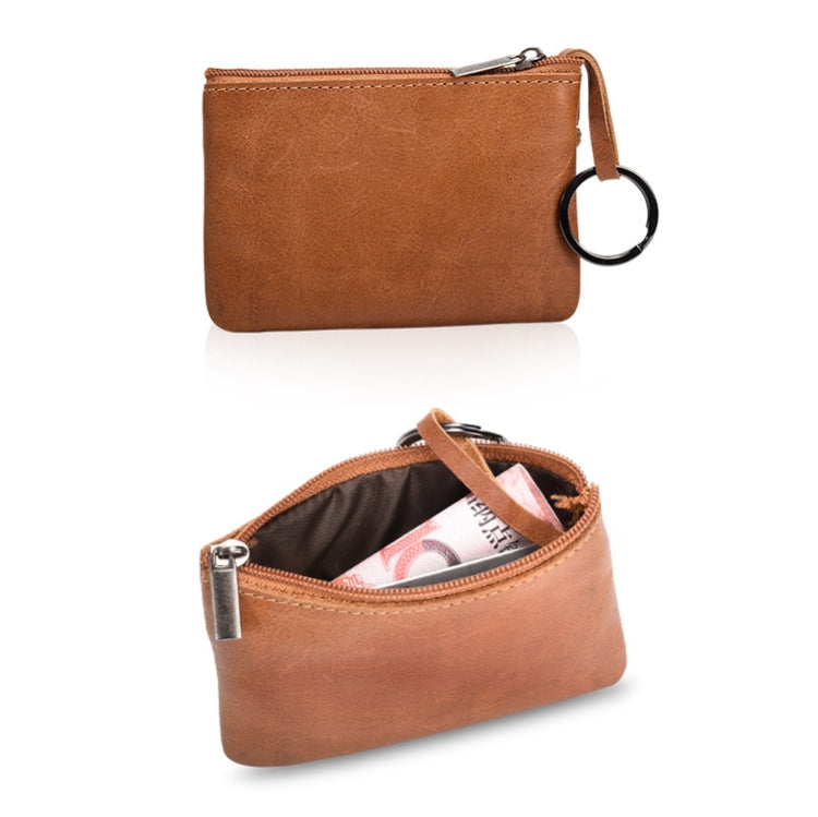AP122 Leather Mini Multifunctional Coin Purse Small Card Holder Retro Zipper Short Clutch
