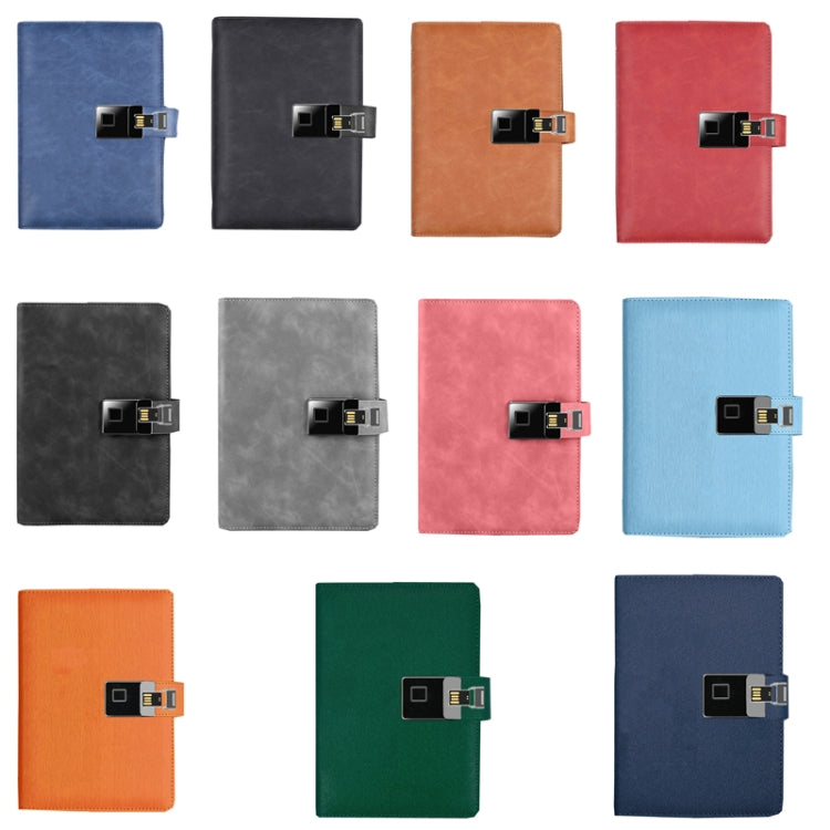 A5 Multi-Function Fingerprint Unlocking Notebook Can Record 10 Fingerprints, Fingerprint Lock + 16G U Disk, Only With Fingerprint Lock