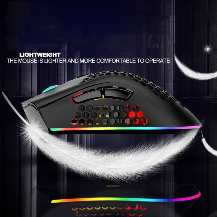 K-Snake BM600 1600 DPI 7-keys Hollow Lightweight Wireless Charging RGB Colorful Gaming Mouse
