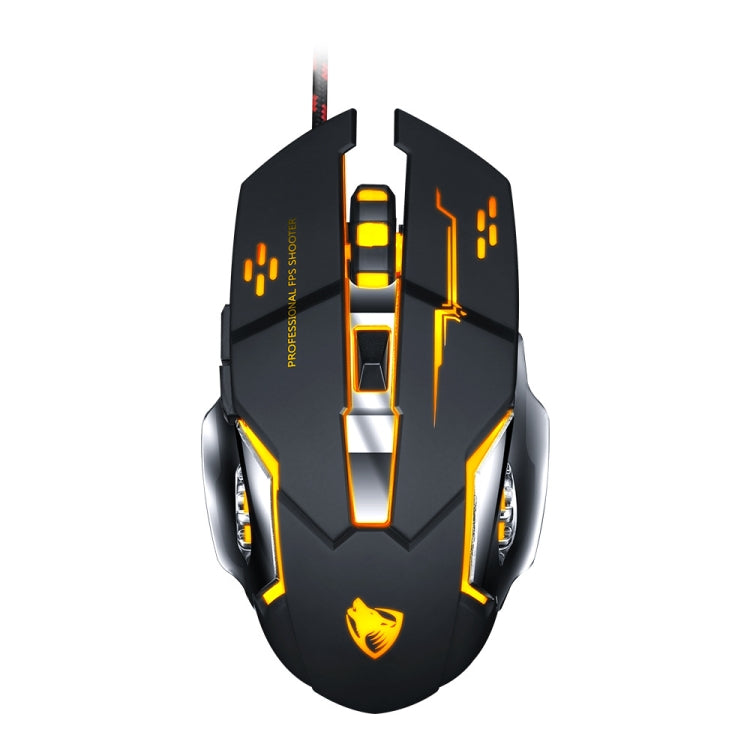 T-WOLF V6 USB Interface 6-Buttons 3200 DPI Wired Mouse Gaming Mechanical Macro Programming 7-Color Luminous Gaming Mouse, Cable Length: 1.5m
