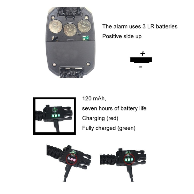 Multifunctional Braided Umbrella Rope Watch Alarm Bracelet Outdoor Survival Bracelet