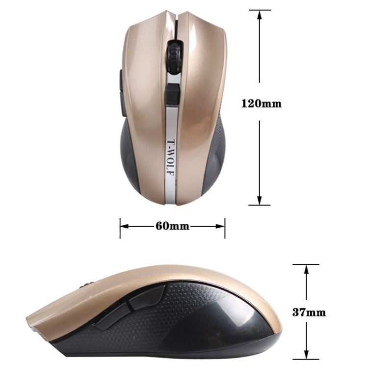 T-WOLF Q5 2.4GHz 5-Buttons 2000 DPI Wireless Mouse Silent And Non-Light Gaming Office Mouse For Computer PC Laptop