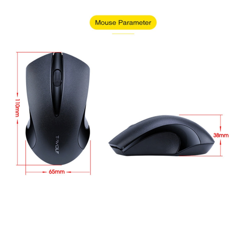 T-WOLF Q2 3-Buttons 1200 DPI 2.4GHz Wireless Mouse