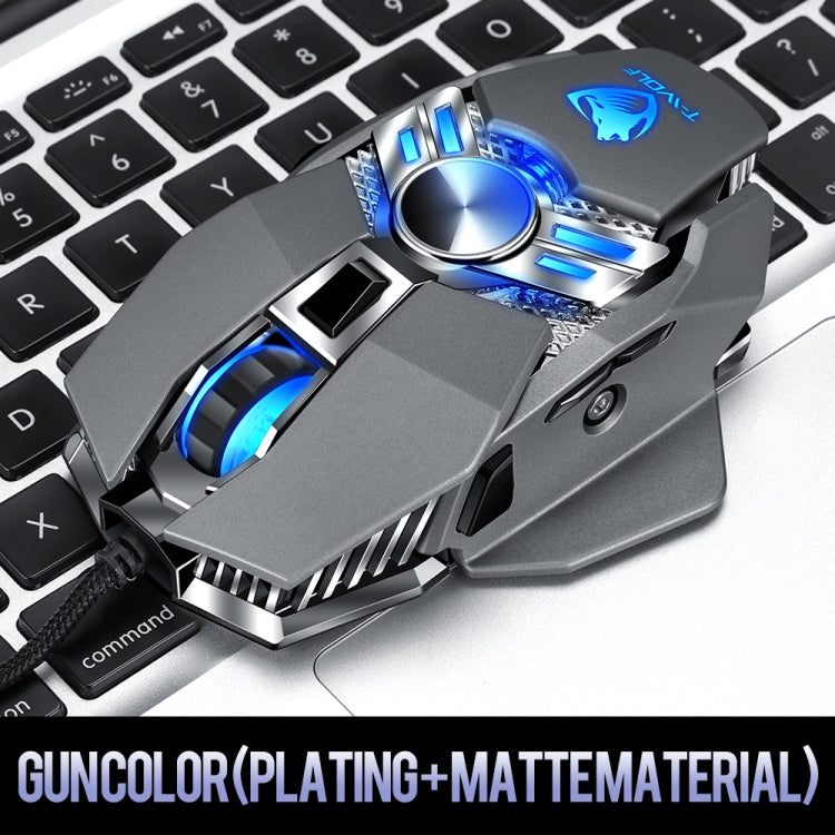 T-WOLF V10 USB Interface 7 Buttons 6400 DPI Gaming Wired Mouse Custom Macro Programming 4-Color Breathing Light Gaming Mouse, Cable Length: 1.5m