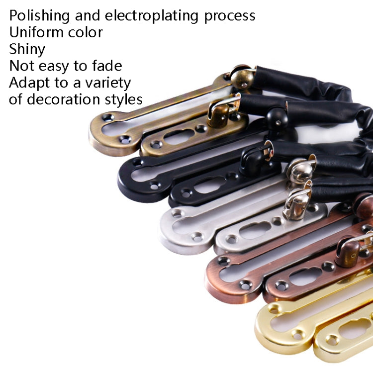 Thickened Anti-Theft Chain Stainless Steel Door Bolts Hotel Room Door Chain Buckle, Specification: Large (Black)