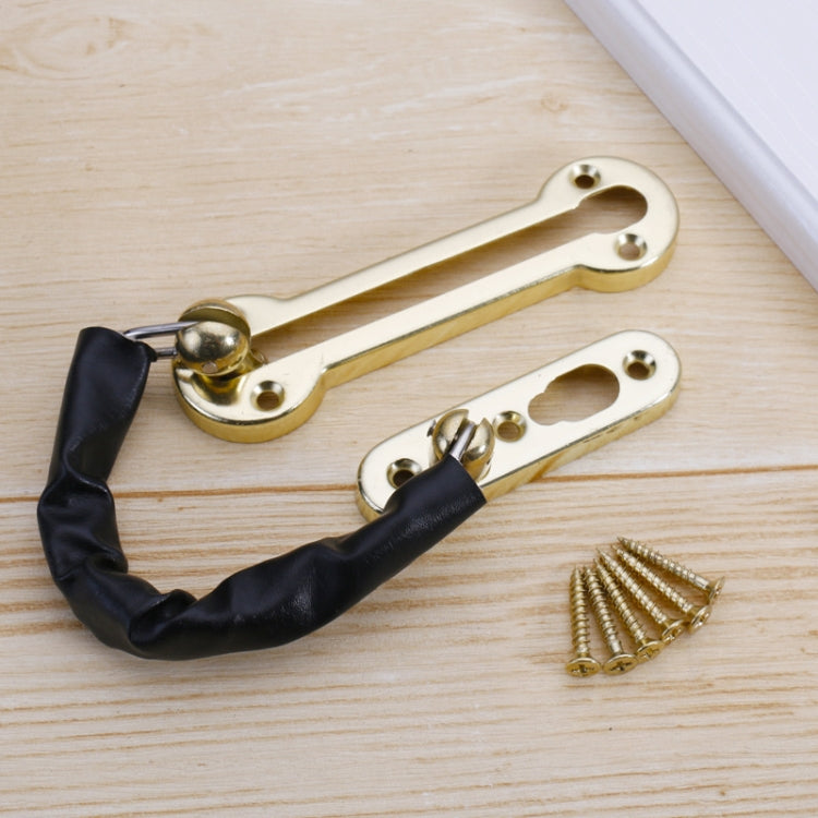 Thickened Anti-Theft Chain Stainless Steel Door Bolts Hotel Room Door Chain Buckle, Specification: Large (Black)