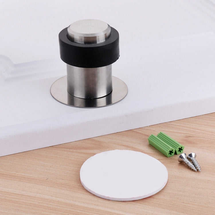 Rubber Anti-Collision Door Gear Punching Stainless Steel Round Door Resistant Home Floor-Shaped Cylindrical Door Touch