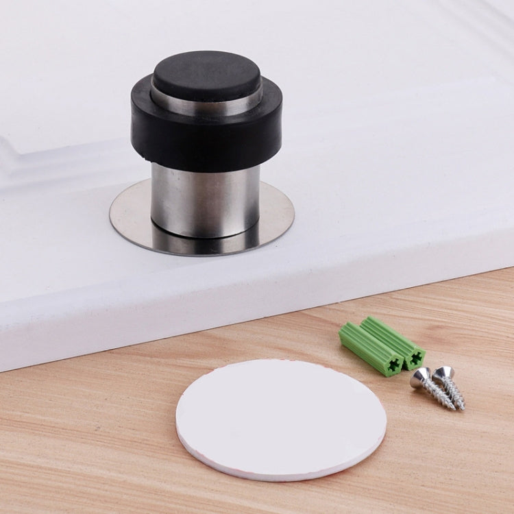 Rubber Anti-Collision Door Gear Punching Stainless Steel Round Door Resistant Home Floor-Shaped Cylindrical Door Touch