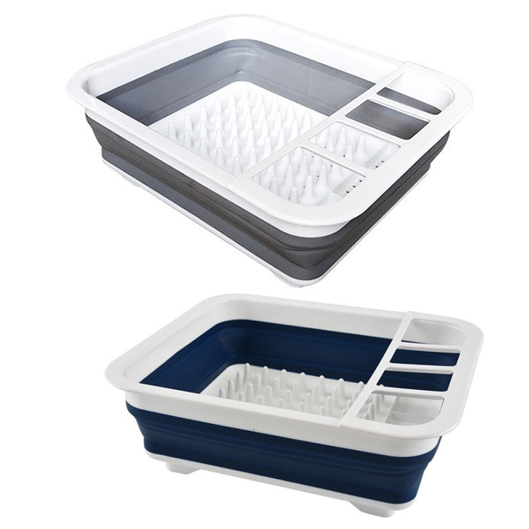 Silicone Folding Drainage Dish Rack Tableware Storage Box