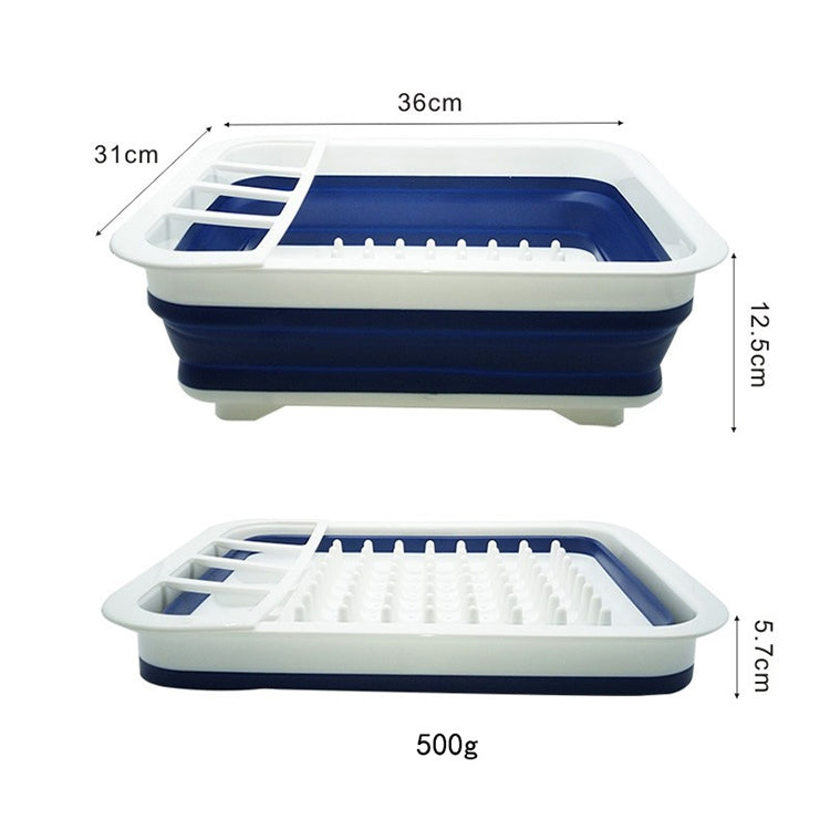 Silicone Folding Drainage Dish Rack Tableware Storage Box