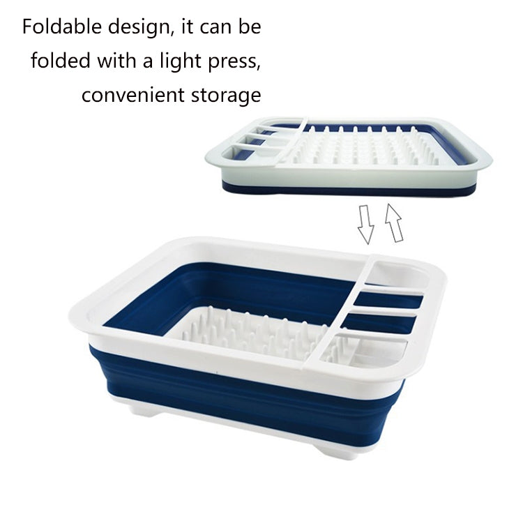 Silicone Folding Drainage Dish Rack Tableware Storage Box