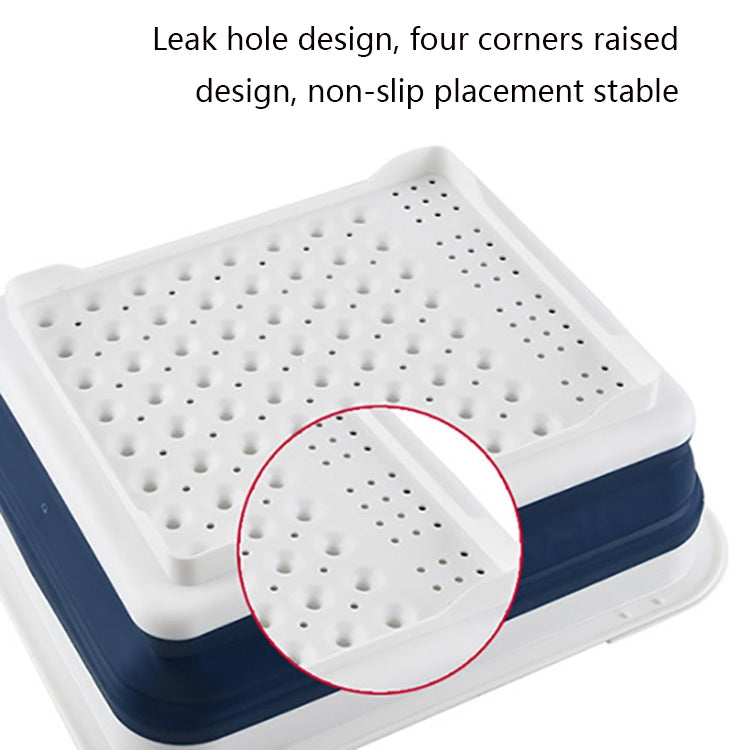 Silicone Folding Drainage Dish Rack Tableware Storage Box