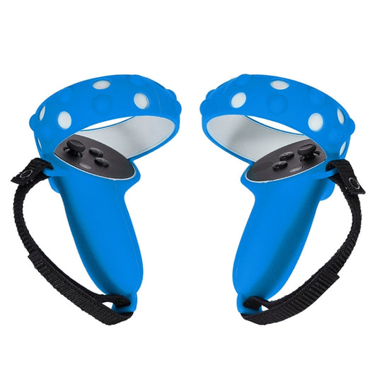 2 Sets GS092 Handle Controller Silicone Protective Cover Anti-Fall And Anti-Lost All-Inclusive Cover For Oculus Quest 2, GS092 Blue, GS092 Black