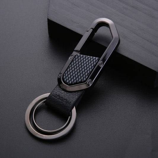 JOBON ZB-106A Business Men Metal Keychain Double Loop Car Pendant Keychain