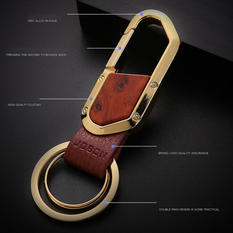 JOBON ZB-106A Business Men Metal Keychain Double Loop Car Pendant Keychain