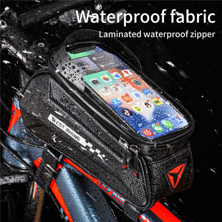 WEST BIKING 7 Inch Bike Top Tube Front Hard Shell Bag Touch Screen Waterproof Riding Gear Bag
