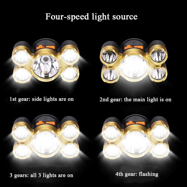 Large-Caliber Rechargeable LED Emergency Fishing Headlamp Strong Long-Shot Headlamp Head-Mounted Safety Miner Lamp