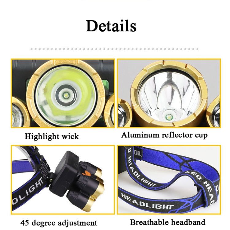 Large-Caliber Rechargeable LED Emergency Fishing Headlamp Strong Long-Shot Headlamp Head-Mounted Safety Miner Lamp
