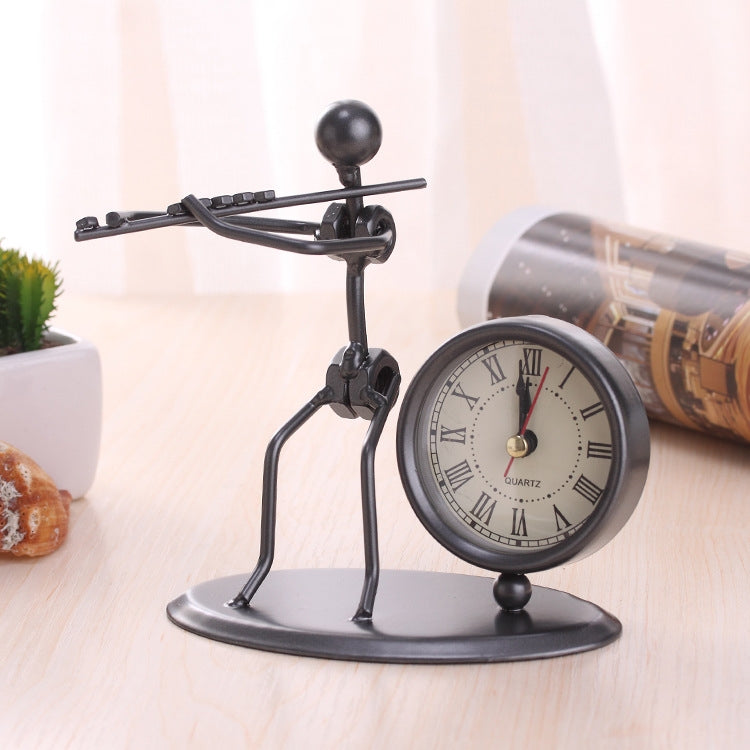 Iron Stainless Steel Small Table Clock Retro Personality Clock Birthday Gift