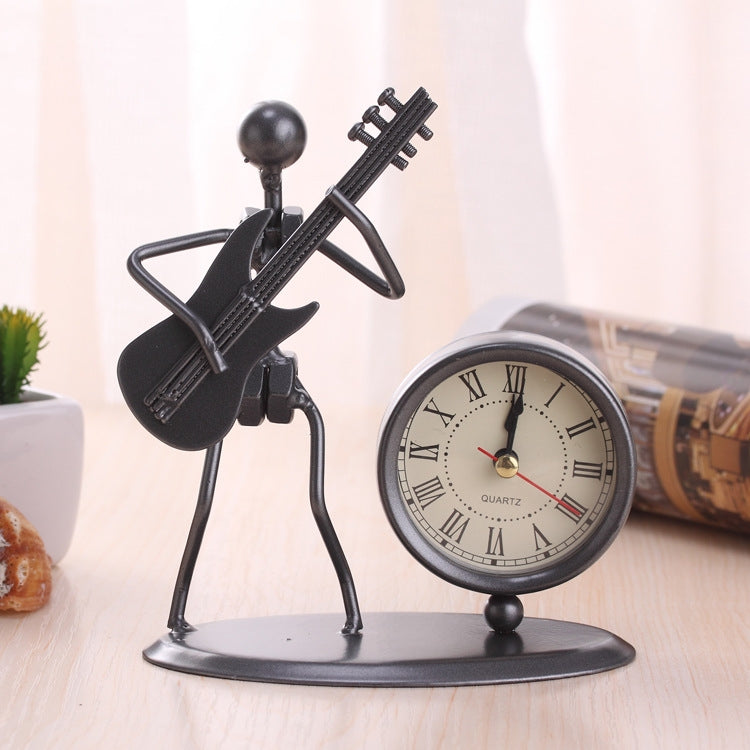 Iron Stainless Steel Small Table Clock Retro Personality Clock Birthday Gift