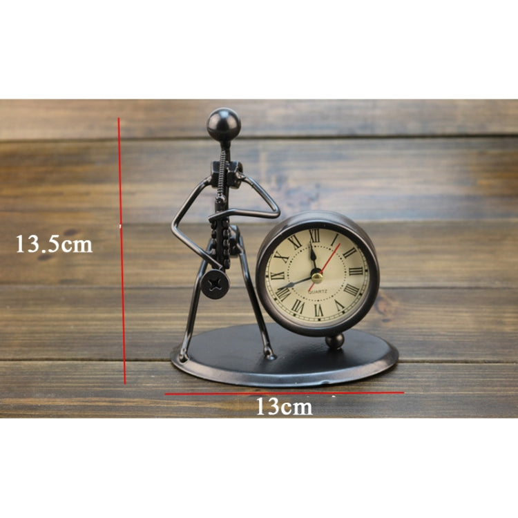 Iron Stainless Steel Small Table Clock Retro Personality Clock Birthday Gift