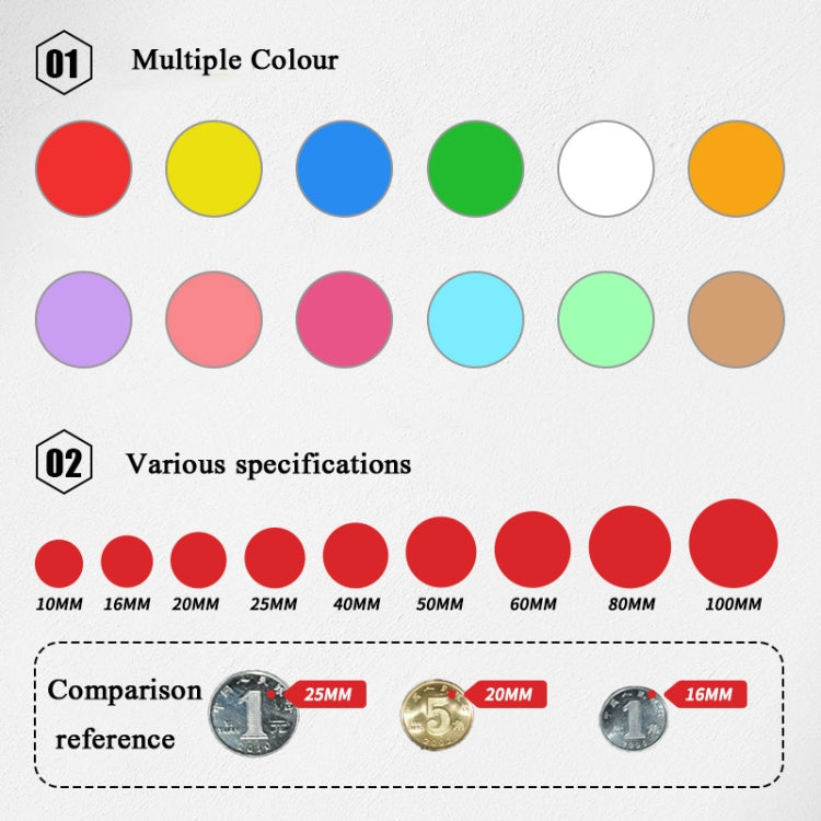 Color High-Viscosity Coated Paper Sticker Round Sticker,Random Color Delivery