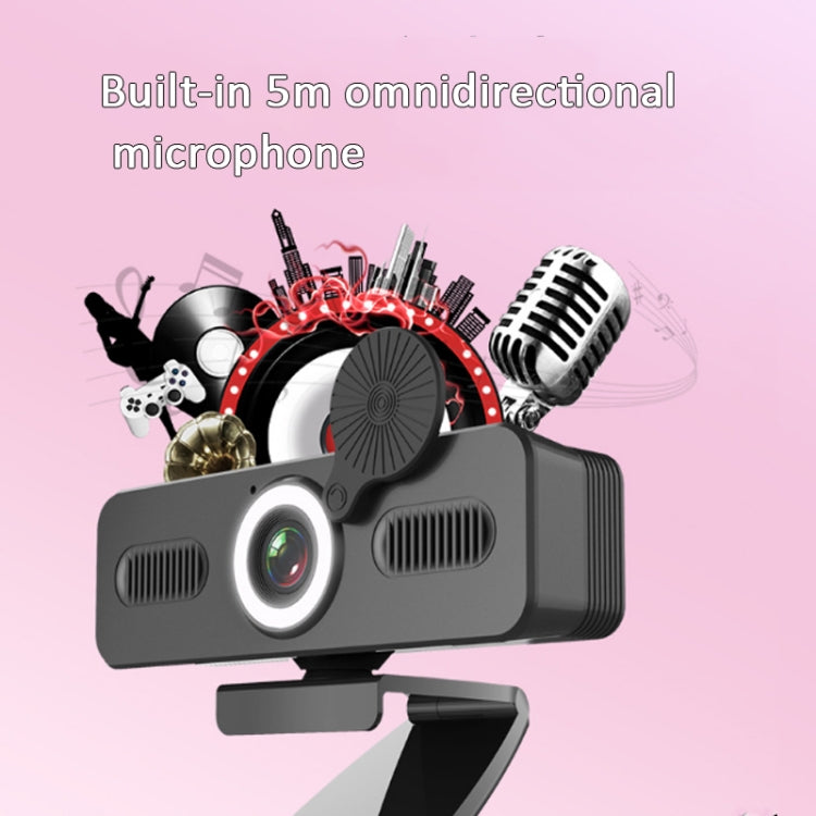Network High-Definition Computer Camera Drive-Free Beautifying Light Camera with Omnidirectional Microphone, Cable Length: 1.8m