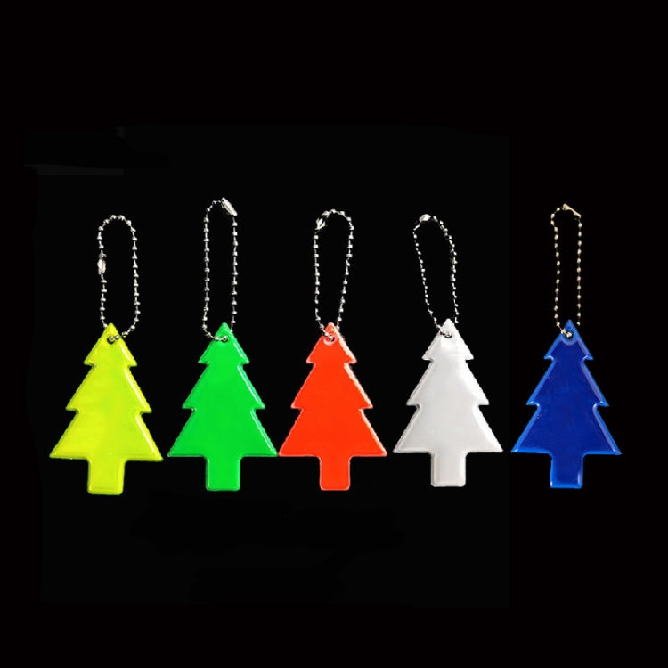 15 PCS Christmas Tree Style PVC Reflective Pendant Outdoor Night Traffic Safety Reflective Keychain Random Colour Delivery