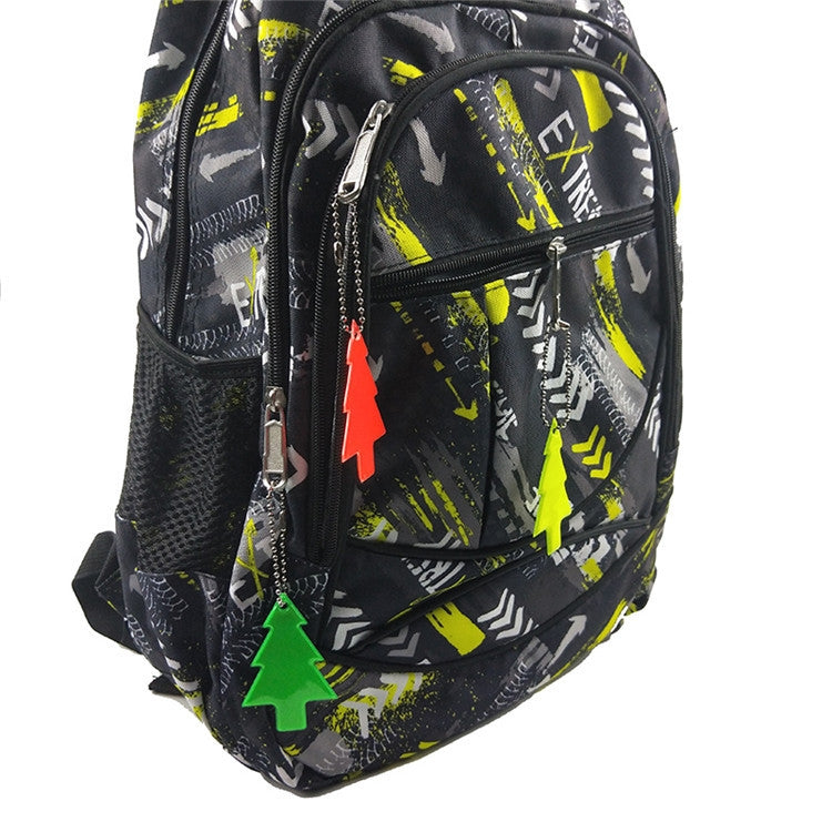 15 PCS Christmas Tree Style PVC Reflective Pendant Outdoor Night Traffic Safety Reflective Keychain Random Colour Delivery