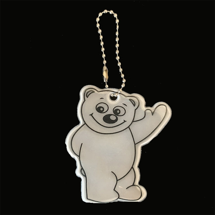 2pcs Bear Type Waterproof Reflective Pendant Schoolbag Ornaments Night Riding Traffic Safety Reflector Random Colour Delivery