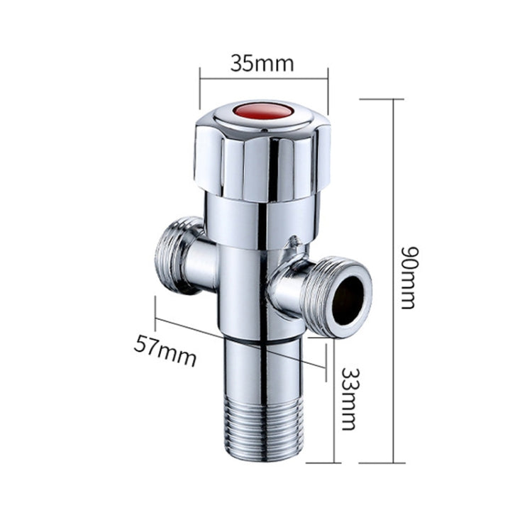 Stainless Steel Double Outlet Angle Valve Single Handle Double Control 1 In 2 Out Electroplating Wire Drawing Angle Valve