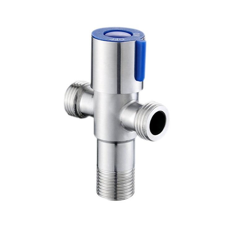 Stainless Steel Double Outlet Angle Valve Single Handle Double Control 1 In 2 Out Electroplating Wire Drawing Angle Valve