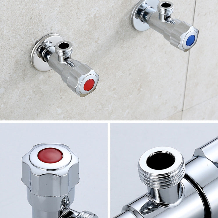 Stainless Steel Double Outlet Angle Valve Single Handle Double Control 1 In 2 Out Electroplating Wire Drawing Angle Valve