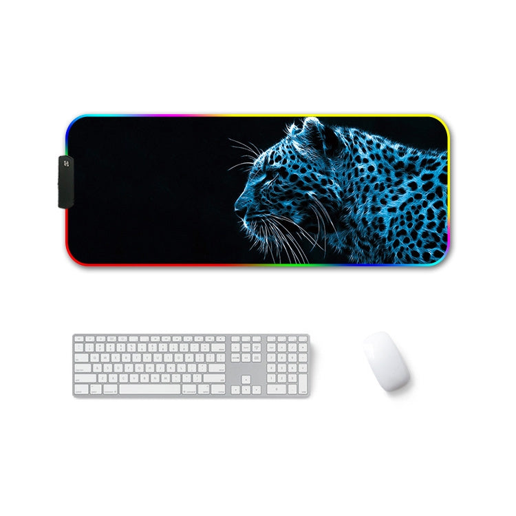 F-01 Rubber Thermal Transfer RGB Luminous Non-Slip Mouse Pad, 260x390x3mm, 260x390x4mm