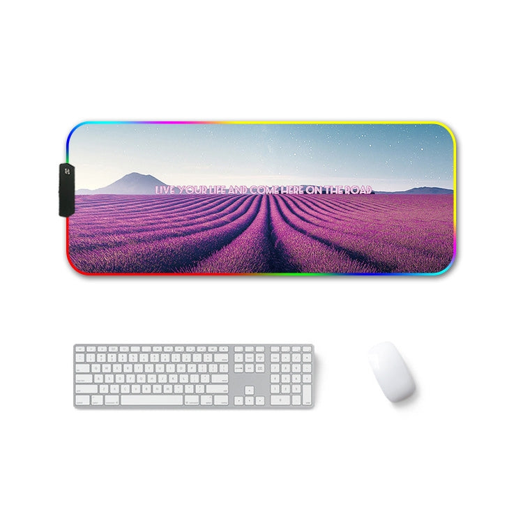 F-01 Rubber Thermal Transfer RGB Luminous Non-Slip Mouse Pad, 300x350x3mm, 300x350x4mm