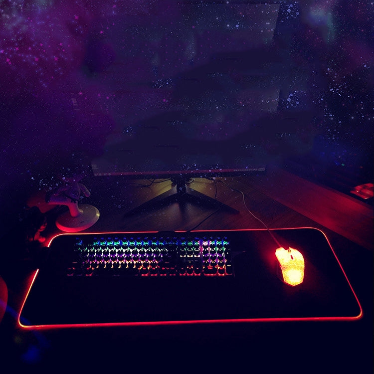 F-01 Rubber Thermal Transfer RGB Luminous Non-Slip Mouse Pad, 300x350x3mm, 300x350x4mm