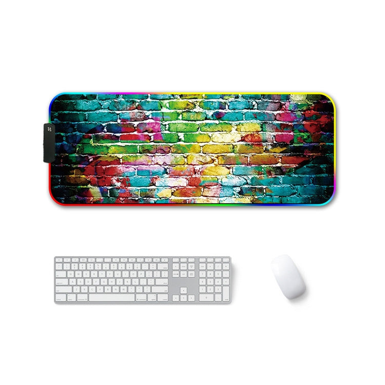 F-01 Rubber Thermal Transfer RGB Luminous Non-Slip Mouse Pad, 300x350x3mm, 300x350x4mm