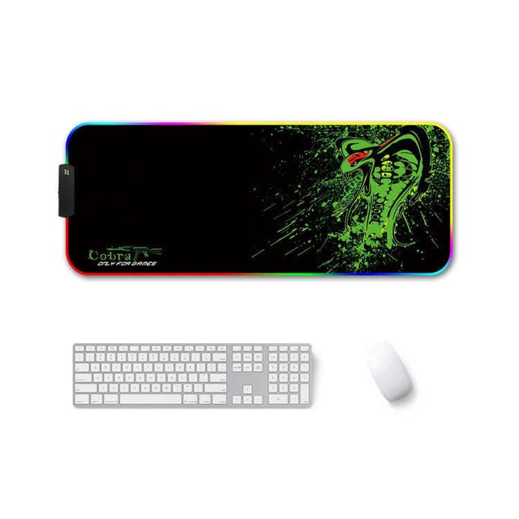 F-01 Rubber Thermal Transfer RGB Luminous Non-Slip Mouse Pad, 300x800x3mm, 300x800x4mm